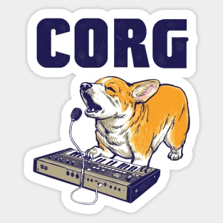 Corgi Vocoder Synthesizer Dog Sticker